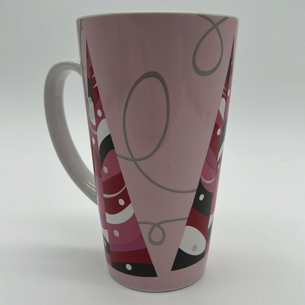 Starbucks Coffee 2004 Pink Holiday Christmas Tree Tall Ceramic Mug Cup - Picture 4 of 11